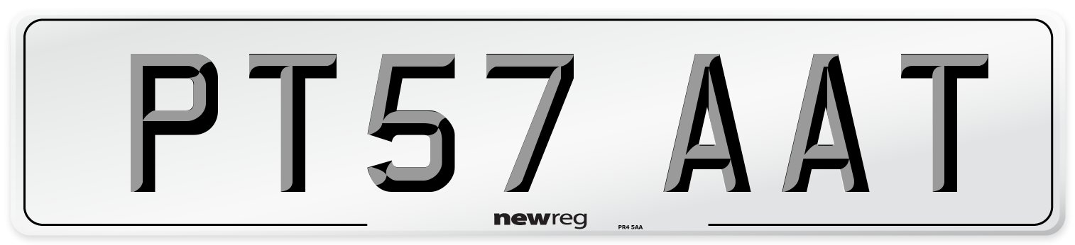 PT57 AAT Number Plate from New Reg